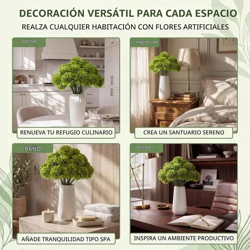 Vista 5 de Tigeen 50 piezas de flores artificiales de crisantemo, bola de crisantemo artificial realista para bricolaje, ramos de boda, despedidas de soltera