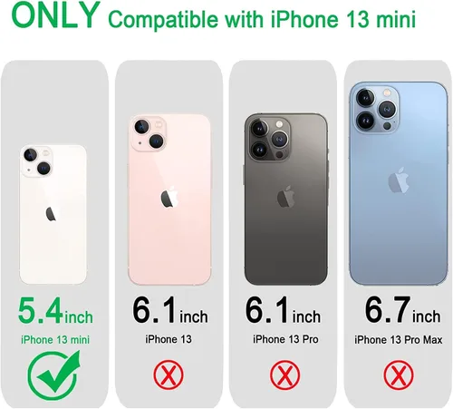 Vista 2 de JJGoo Compatible con iPhone 13 Mini, funda suave y transparente a prueba de golpes, delgada, antigolpes, para iPhone 13 mini, 5.4 pulgadas, negro