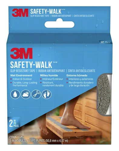 Vista 6 de 3M Safety-Walk - Banda de rodadura para interiores y exteriores, cinta antideslizante, rollo de 1 pulgada por 180 pulgadas, color gris