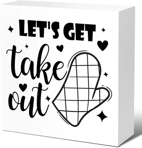 Vista 8 de LVQHI Letreros divertidos de madera para cocina, diseño de Kithcen de la abuela hecho con amor, caja de madera para estante de cocina, decoración