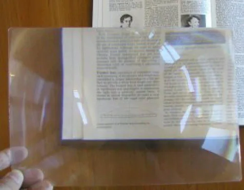 Vista 4 de 8.3" x 11.75" Lupa grande de 3x lente Fresnel de página completa- Horno solar/proyección de bricolaje, planos de TV