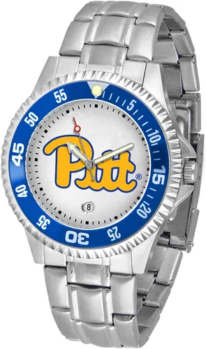 Vista 21 de SunTime Reloj de cuarzo de 1.575 in para hombre, correa de acero inoxidable de 0.787 in, esfera Gameday