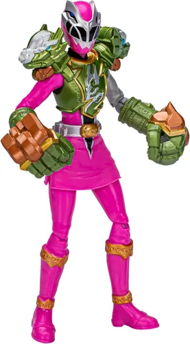 Vista 2 de Power Rangers Dino Fury Smash Armor Pink Ranger, figuras de acción de Power Rangers de 6 pulgadas son un gran regalo para niños y niñas a partir