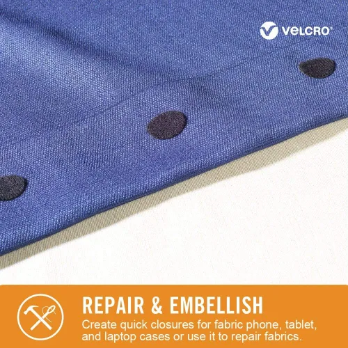 Vista 4 de VELCRO Brand para telas Cinta adhesiva de tela permanente con parte posterior pegajosa para alteraciones y dobladillo Desenganchar y pegar - Sin