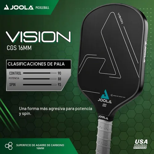 Vista 2 de JOOLA Vision - Paleta de pickleball con tecnología de superficie de agarre de carbono texturizado para un máximo giro y control con potencia
