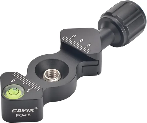 Vista 3 de CAVIX Abrazadera de liberación rápida estilo hueso de pescado FC-25 con adaptador de tornillo de 3/8"-1/4" para cabezal de trípode compatible