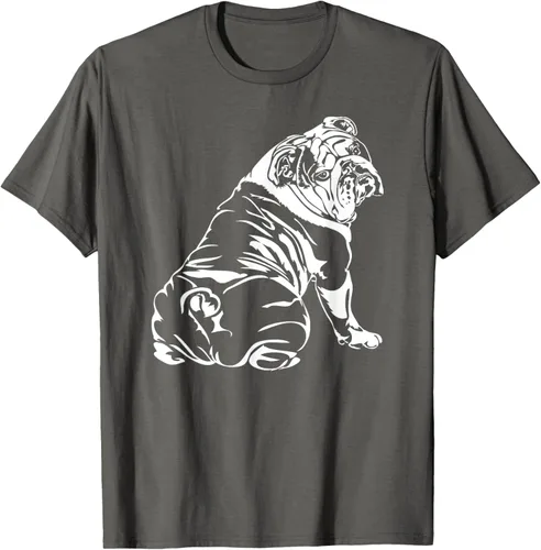 Vista 106 de Gracioso Bulldog Inglés playera perro Hund playera regalo, Azul (Heather blue)