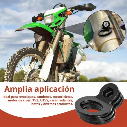 Vista 5 de Covzoe Paquete de 20 anillos de correa de amarre, anillo de amarre de acero inoxidable para montaje en el garaje, ganchos de anclaje para motocross