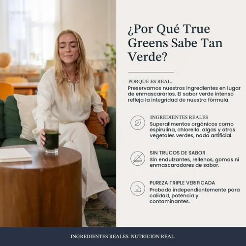 Vista 7 de Infinity Wellness True Greens - Tarro en polvo de jugo verde a base de algas azules con 28 superalimentos orgánicos, sin rellenos ni pastos, energía