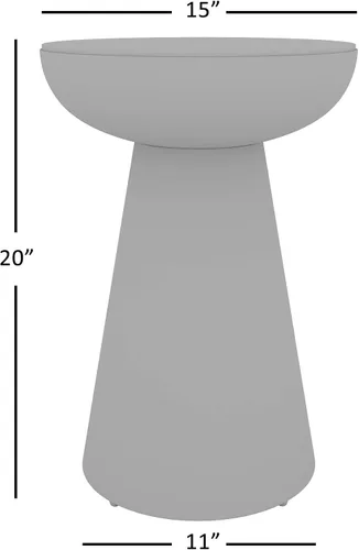 Vista 3 de Jofran - Mesa auxiliar redonda de pedestal con parte superior de mármol y base de hierro, mesa moderna para sala de estar, dormitorio, color blanco