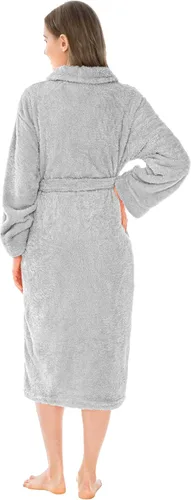 Vista 2 de PAVILIA - Bata de baño para mujer de suave tejido polar, mullida y cálida