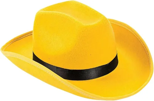 Vista 4 de Fun Express Sombrero de vaquero amarillo para adultos - Ropa y disfraces, Amarillo