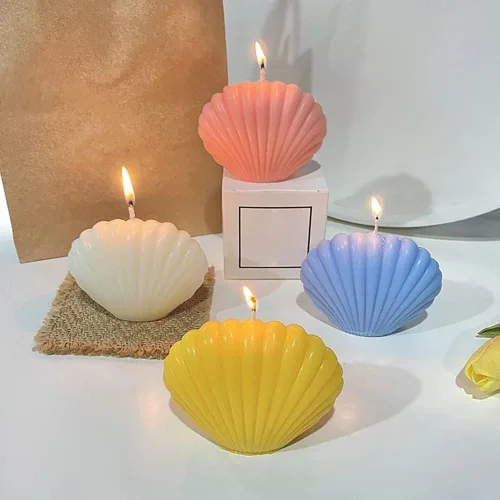 Vista 6 de Surakey Molde de carcasa de silicona, molde de resina de caracola, molde de silicona de concha de mar para velas, molde de jabón, molde de Grande