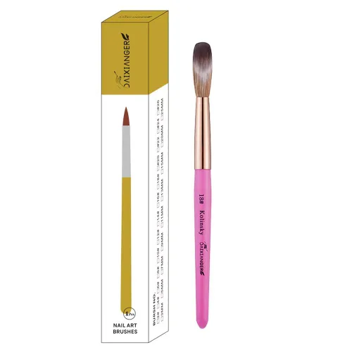 Vista 13 de Kolinsky - Brocha acrílica para uñas, tamaño 24, forma ovalada de cabello Kolinsky para aplicación acrílica, herramienta de manicura profesional