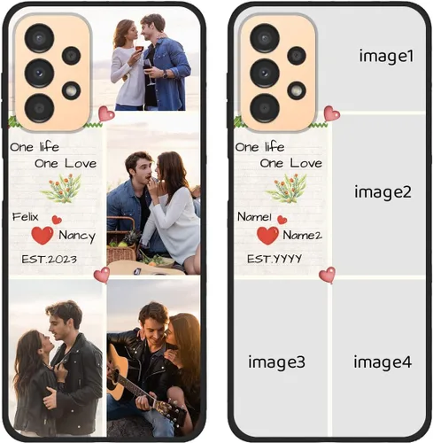 Vista 12 de Funda de teléfono con foto personalizada para Samsung Galaxy A13 4G, imagen/texto personalizados, funda negra delgada y suave, regalo único de nicho