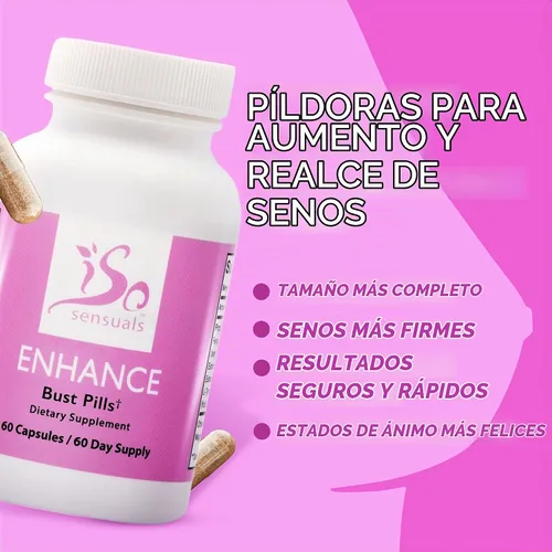 Vista 4 de Comprimidos para aumento del pecho Enhance de IsoSensuals (para 60 días)