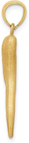 Vista 2 de Colgante de oro amarillo de 14 quilates con corte de diamante sólido Cornicello italiano 1181in x 0197in