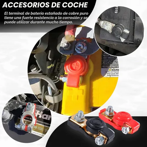 Vista 4 de SINGARO Kit de clasificación de conector de terminal de batería de automóvil, extremos de cable de batería negativos y positivos de cobre puro