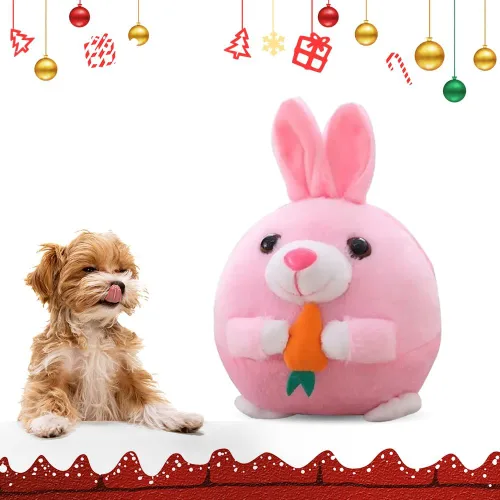 Vista 13 de ROWPOZ Juguete de peluche para mascotas en movimiento activo actualización 2025, juguete de bola chirriante para perro, juguete interactivo