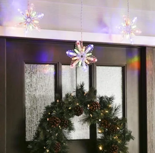 Vista 6 de GE Color Choice 8 unidades de mini copos de nieve LED multifunción que cambian