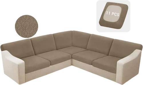 Vista 19 de HDCAXKJ - Fundas impermeables para cojín de sofá modular, fundas elásticas para cojín de sofá de esquina, fundas protectoras de muebles de jacquard
