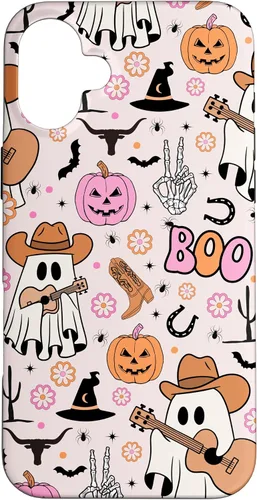 Vista 23 de Spooky Ghost Cowboy Cute Halloween Boo Western Retro Pastel Case for iPhone 17