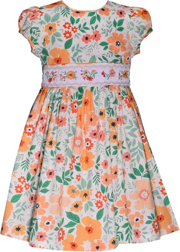 Vista 3 de Bonnie Jean Vestido de Pascua para niña, vestido fruncido floral de primavera para bebés y niñas pequeñas