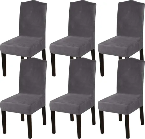 Vista 30 de Turquoize - Juego de 2 fundas elásticas para sillas de comedor, fundas lavables removibles para sillas de comedor, fundas de asiento para sillas