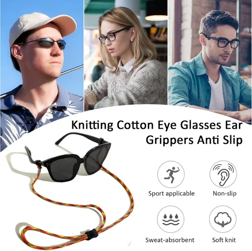 Vista 3 de Glasses Strap Eye Glasses Holder Strap for Kids Men Women, Adjustable Sunglasses Straps Eye Glasses Holders Around Neck (Multicolor, 5PCS)