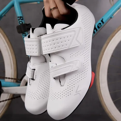 Vista 5 de Zapatos de ciclismo para hombre y mujer, compatibles con Pelaton Road Bike Pelaton, zapatos de equitación, zapatos de ciclismo preinstalados Delta