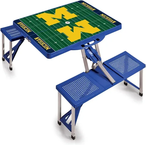Vista 50 de PICNIC TIME NCAA North Carolina Tar Heels Folding Picnic Table - Camping Table - Outdoor Table with Umbrella Hole