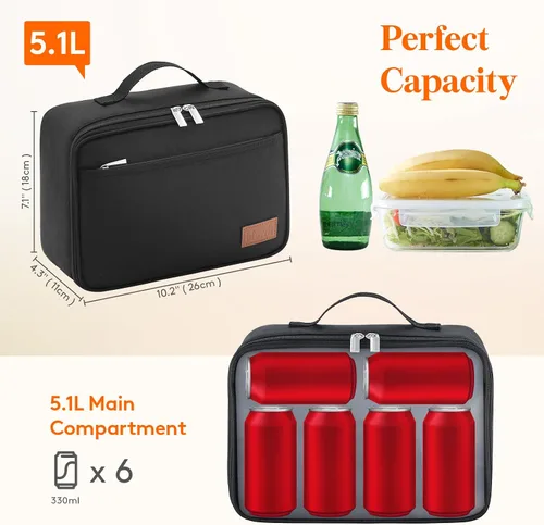 Vista 3 de Lifewit Lonchera congelable, bolsa de almuerzo reutilizable aislada con 2 paquetes de hielo, mini bolsa refrigeradora de aperitivos para caja Bento