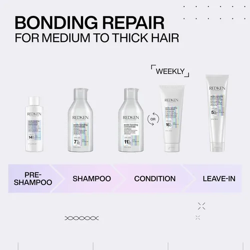 Vista 9 de Redken Acidic Bonding Concentrate Shampoo & Conditioner Set For Damaged and All Hair Types - Repair and Strengthen Weak Hair Bonds With Citric Acid