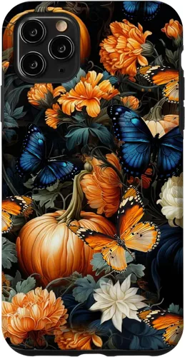 Vista 13 de iPhone 16 Autumn Leaves Butterflies Pumpkins Fall Season Thanksgiving Case