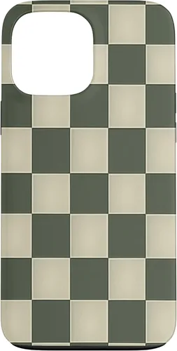 Vista 23 de Funda para iPhone 11 Pro Max con patrón de tablero de ajedrez verde salvia
