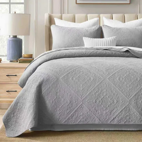 Vista 17 de Edredones Amarillos Tamaño Queen, Juego de Ropa de Cama de Algodón, Edredón Amarillo Gris Blanco, Ropa de Cama Rayada Tamaño Queen, Edredón de Lujo