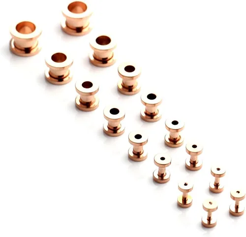 Vista 12 de Ruifan kit de 16 expansores de acero quirúrgico, 8 pares, 14 g - 00 g (1.6 mm-10 mm)