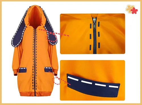 Vista 4 de Coslover Disfraz de anime Runa para cosplay orejas de conejo sudadera con capucha abrigo para mujer y niña
