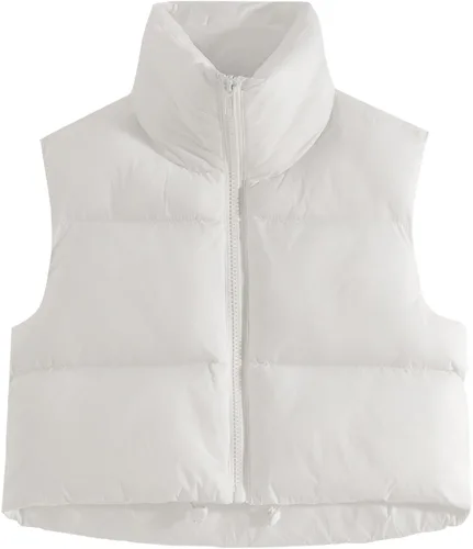 Vista 2 de Fuinloth - Chaleco con relleno, cuello alto, ligero, con cremallera, chaleco acolchado, para mujer