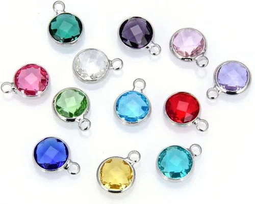 Vista 2 de Adabele Colgante de piedra natal de plata de grado A, 0.236 in, pequeño, 0.315 in y 0.394 in para aretes personalizados, pulseras, collares