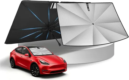 Vista 307 de KUST - Parasol plegable para parabrisas para BMW X1 E84, accesorios 2011 2012 2013 2014 2015, protector de visera de sol ajustable que bloquea