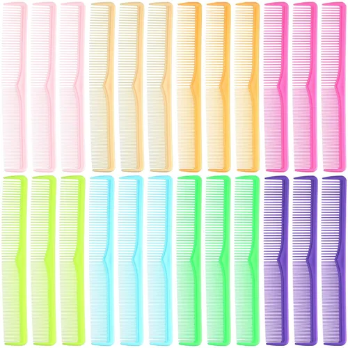 Vista 8 de Meanplan 24 peines profesionales de peluquería para peluquería de fibra de carbono, dientes anchos y finos, pelo multiusos para hombres y mujeres