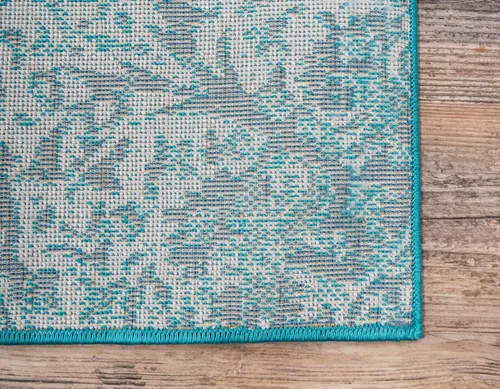 Vista 9 de Unique Loom Colección Sofia - Alfombra Grace (7' 1" x 10', Turquesa/ Marfil)