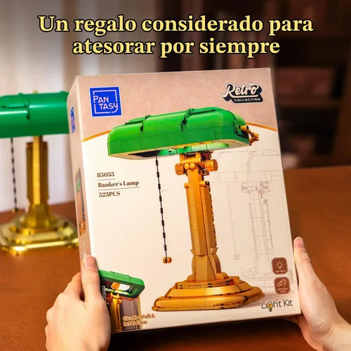 Vista 7 de PANTASY Banker's Lamp Juego de construcción para adultos, modelo retro