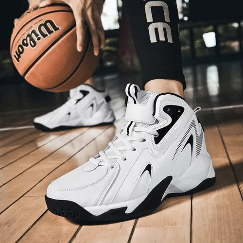 Vista 5 de MODGE Zapatos de baloncesto para hombre, ultraligeros de alta calidad, antideslizantes, transpirables, zapatos deportivos para hombre, zapatos