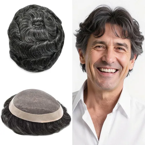 Vista 39 de Toupee - Sistema de reemplazo de cabello fino y duradero para hombre, piezas de cabello 100% humano para hombres, revestimiento de poliéster, unidad