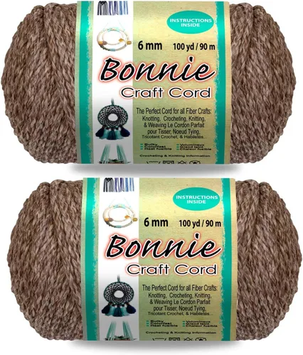 Vista 10 de Pepperell Bonnie - Cordón de macramé trenzado 6 mm x 91.4 m Almendra (Paquete de 2) Cordón de polipropileno retorcido para manualidades DIY