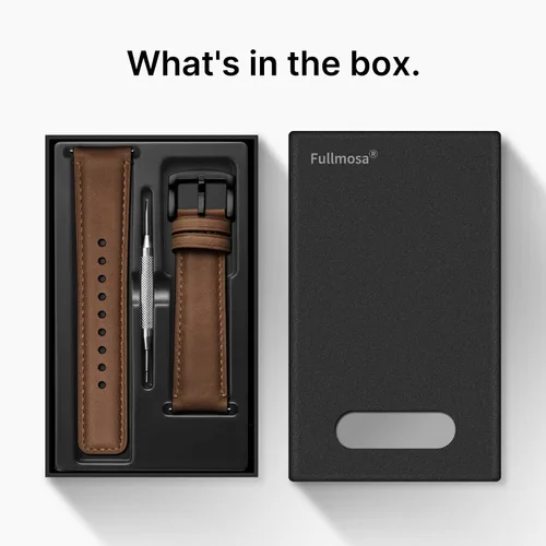 Vista 98 de Fullmosa Correa de reloj de liberación rápida de 0.866 in, 0.787 in y 0.709 in, bandas de cuero bruñido para Samsung Galaxy Watch/Garmin Watch
