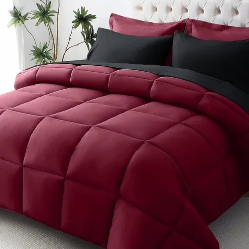 Vista 19 de JOLLYVOGUE Juego de edredón individual XL, cama ultrasuave en una bolsa, tamaño individual XL, 5 piezas, juego de ropa de cama certificado Oeko-TEX