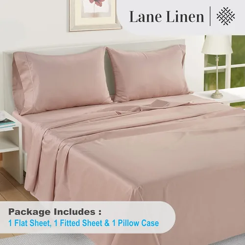 Vista 55 de LANE LINEN - Sábanas individual 100% algodón egipcio suave, cómodo y grueso de calidad de hotel, costuras reforzadas totalmente elásticas, sin